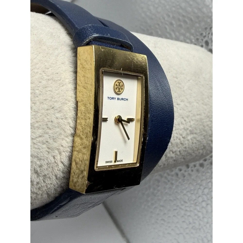 Tory Burch TRB2008 Double Wrap Ladies Watch New Battery 17MM Leather Band Swiss‎